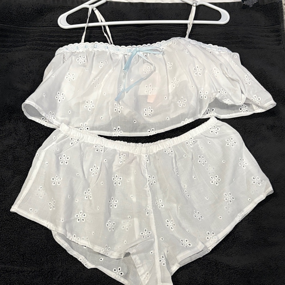 Victoria's Secret White Eyelet Pajama Set